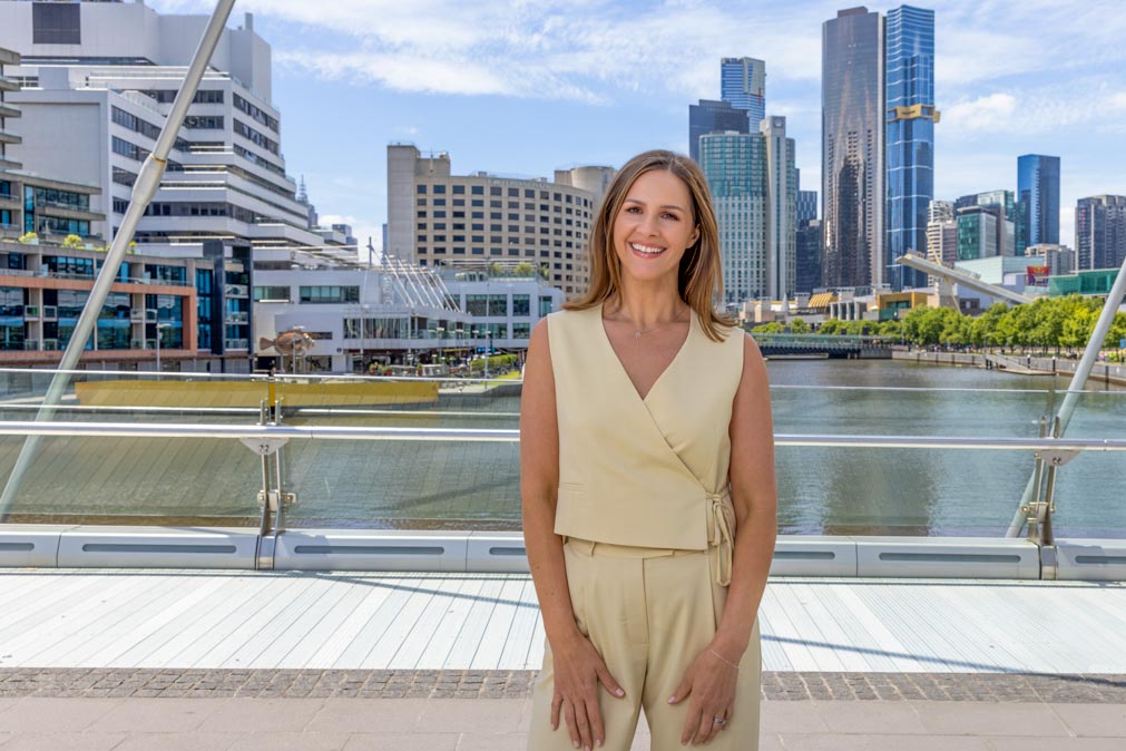 public speaker headshot melbourne photography on bridge